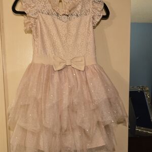Sparkly Lace and Tulle Dress with Bow